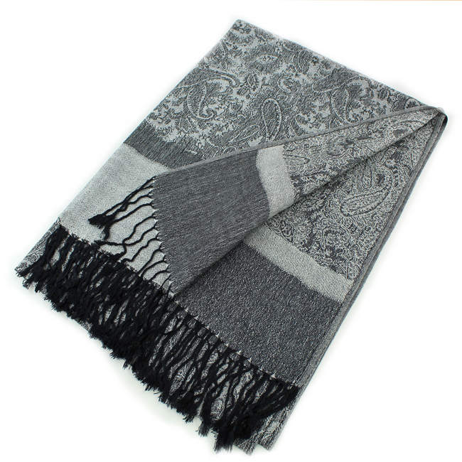 018_27- One Piece Paisley Print Pashmina Shawl Scarf