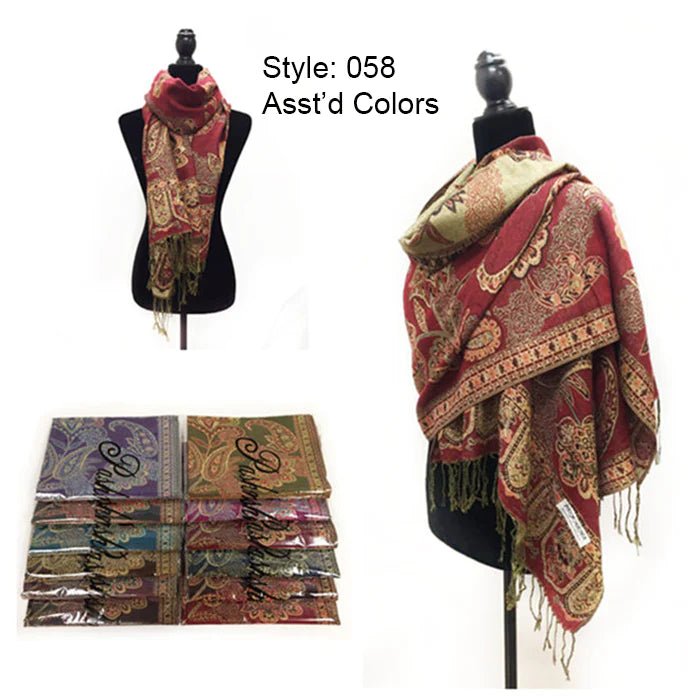 DB058 - One Dozen Rainbow Pashmina Shawl Scarf