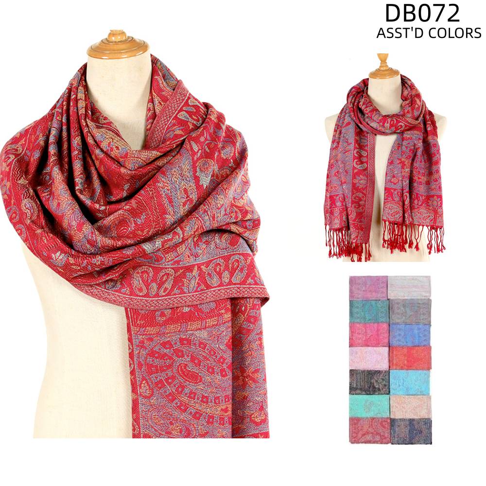 DB072 - One Dozen Paisley Pashmina Shawl Scarf