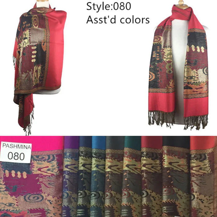 DB080 - One Dozen Rainbow Pashmina Shawl Scarf