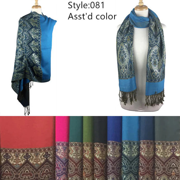 DB081 - One Dozen Rainbow Pashmina Shawl Scarf