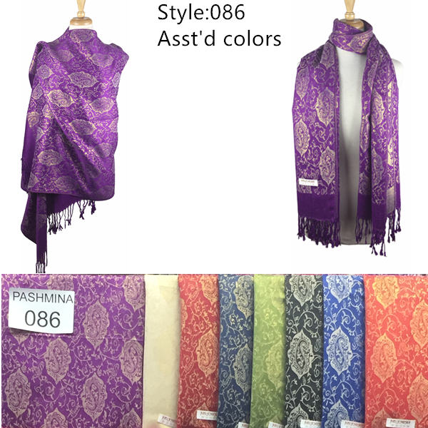 DB086 - One Dozen Rainbow Pashmina Shawl Scarf