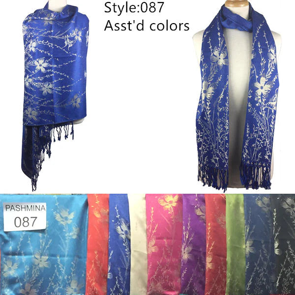 DB087 - One Dozen Rainbow Pashmina Shawl Scarf