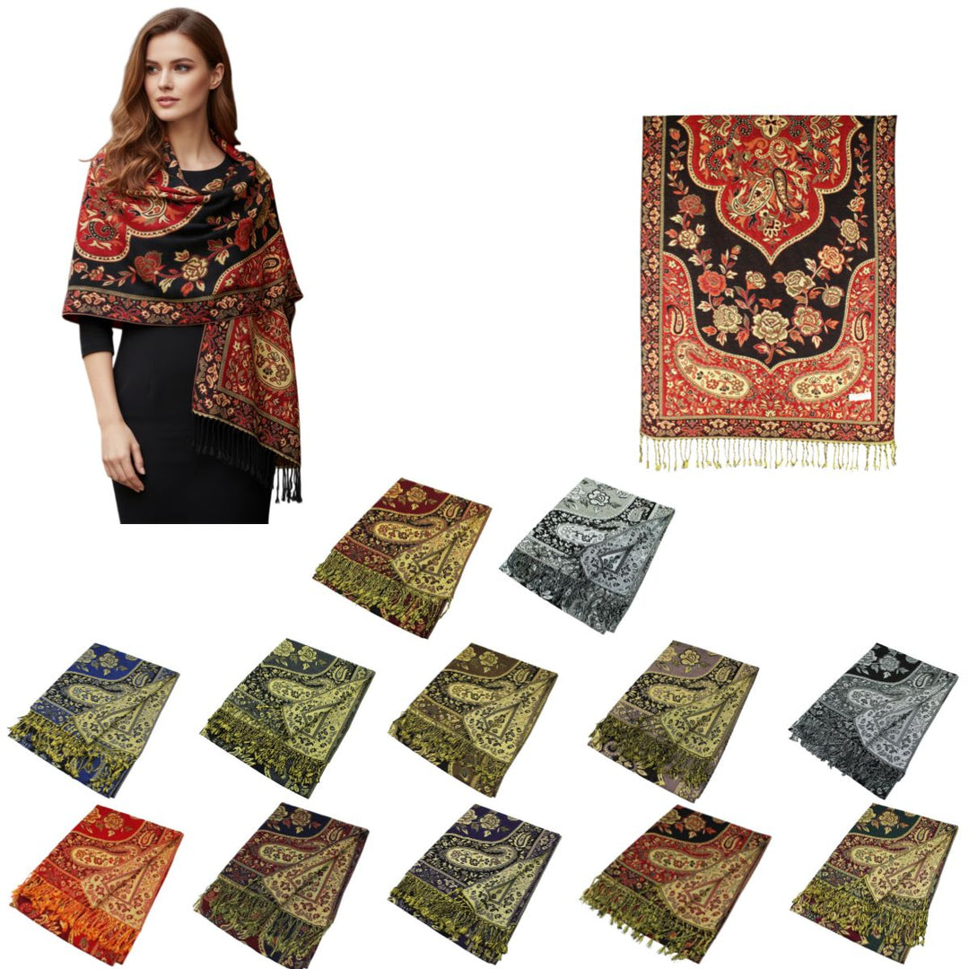 DB1003 - One Dozen Pashmina Shawl Scarf