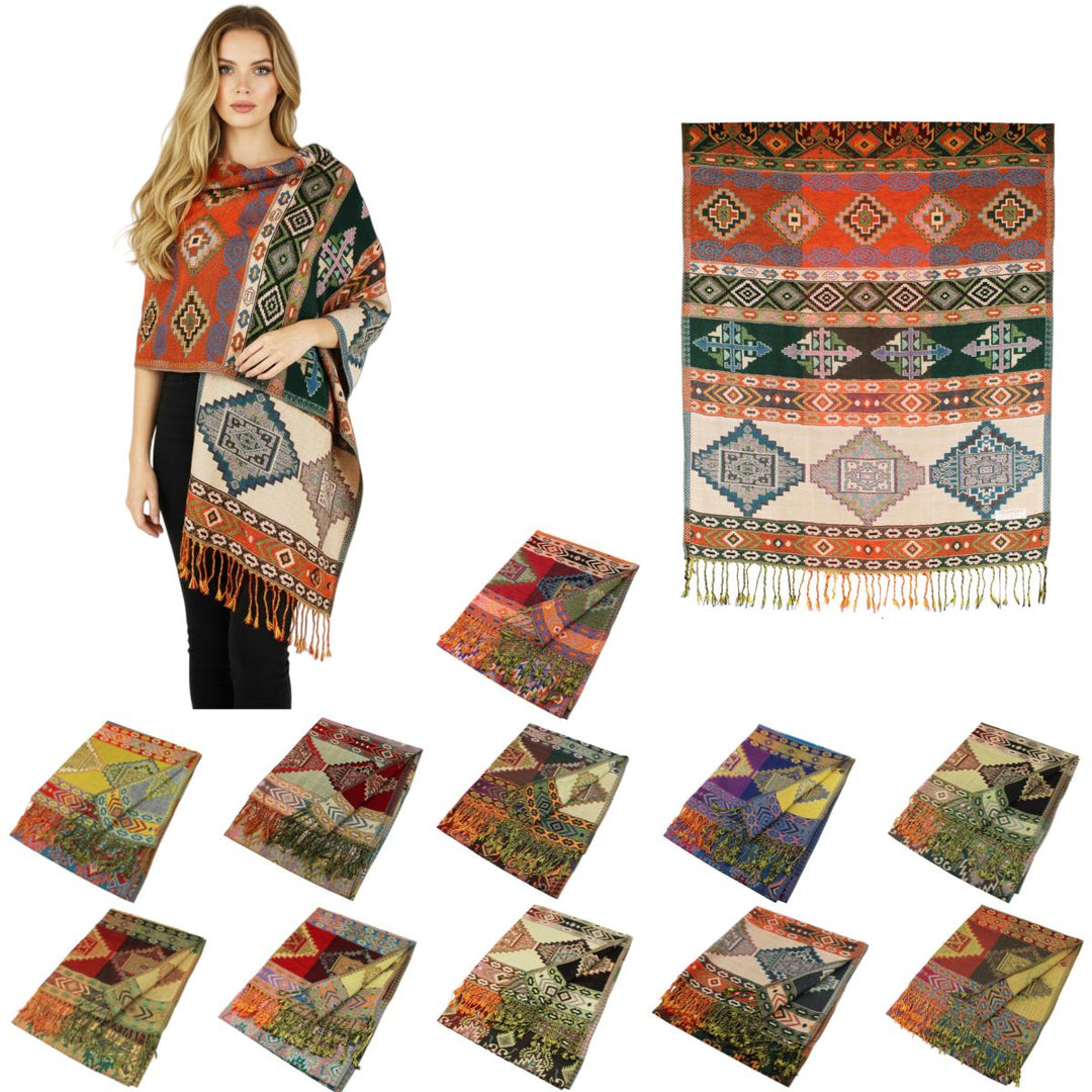 DB1004 - One Dozen Pashmina Shawl Scarf