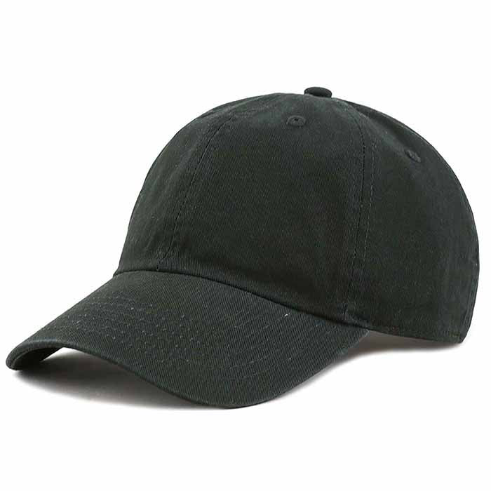 Newhattan 100% Cotton Solid Baseball Caps- Black