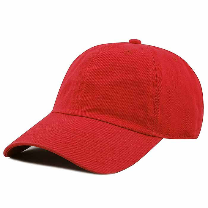 Newhattan 100% Cotton Solid Baseball Caps- Red