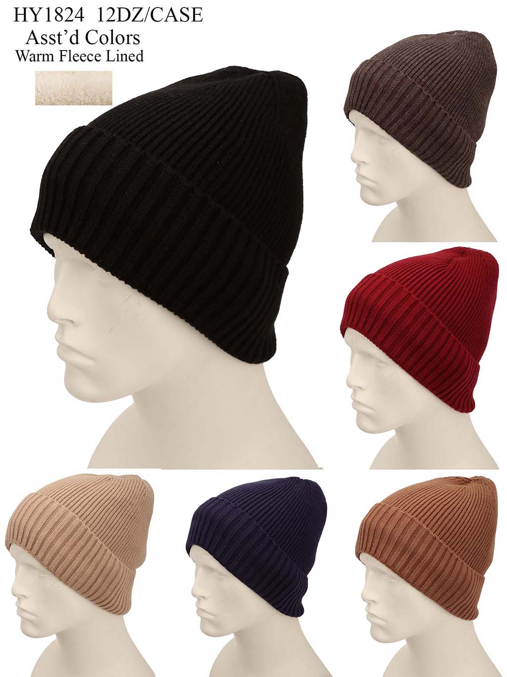 HY1824 - One Dozen Unisex Hats