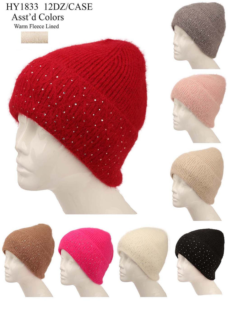 HY1833 - One Dozen Women Beanie Hats