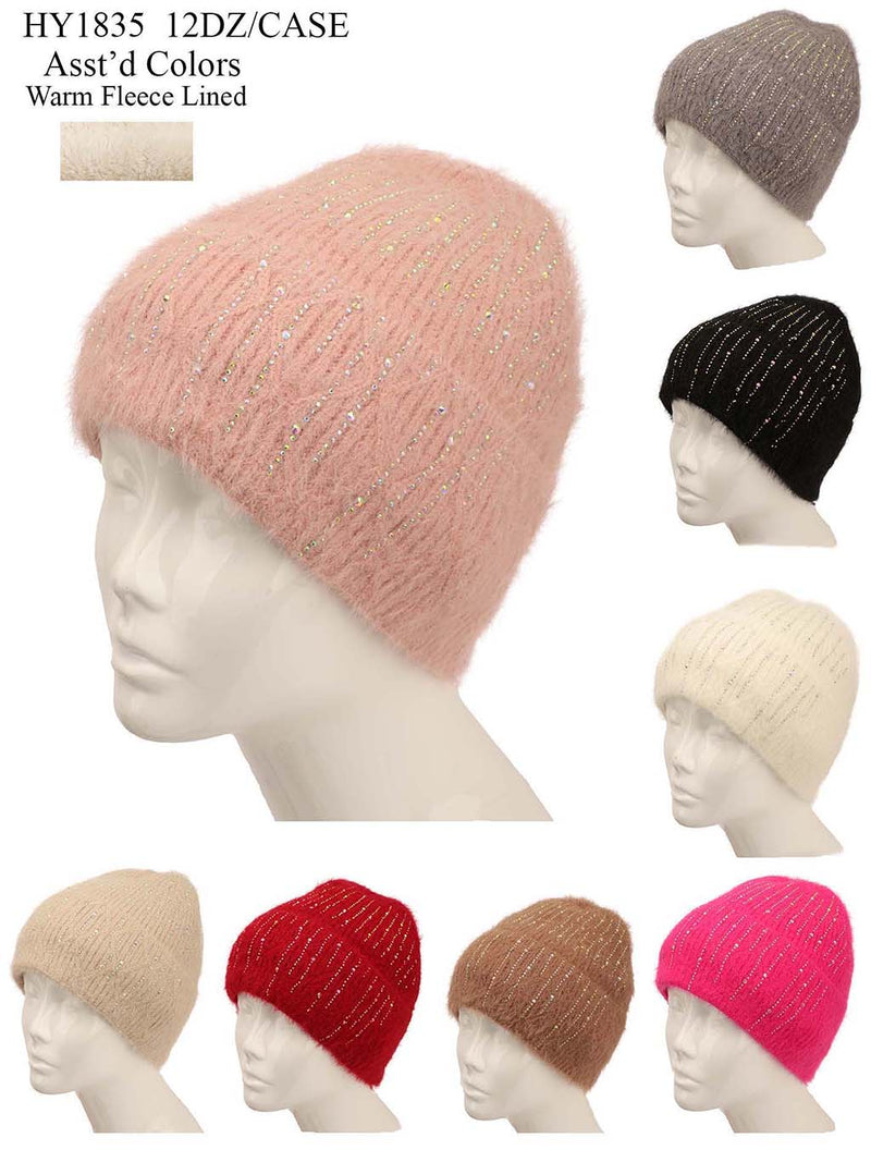 HY1835 - One Dozen Women Beanie Hats