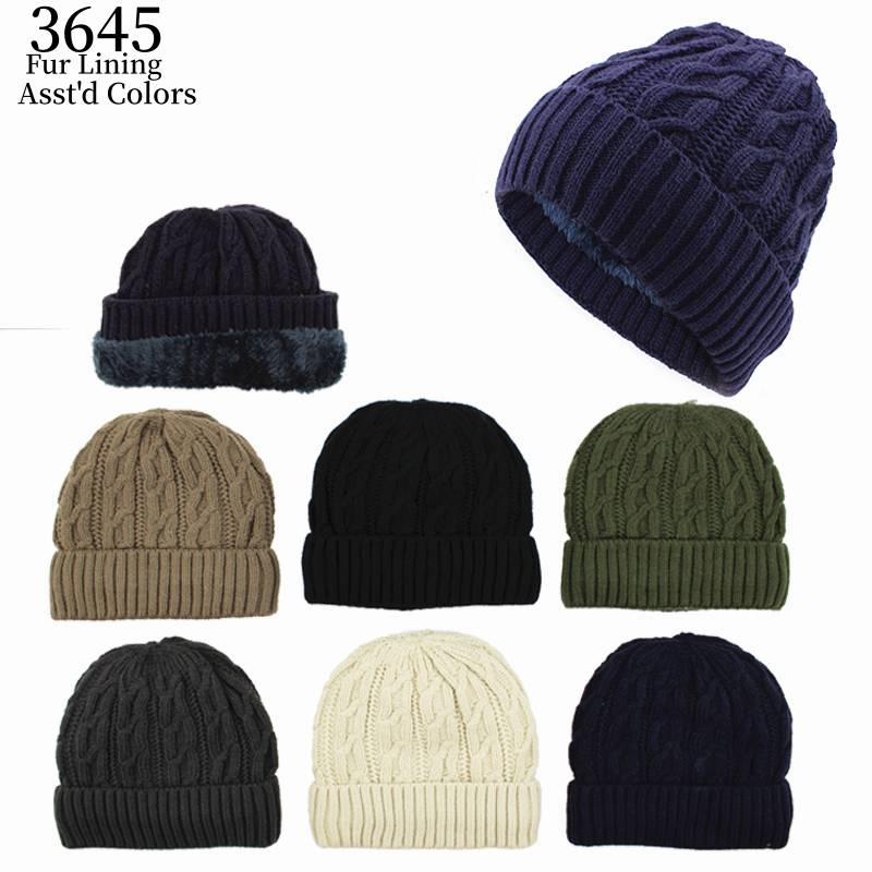 3645 - One Dozen Plain Beanie Hats