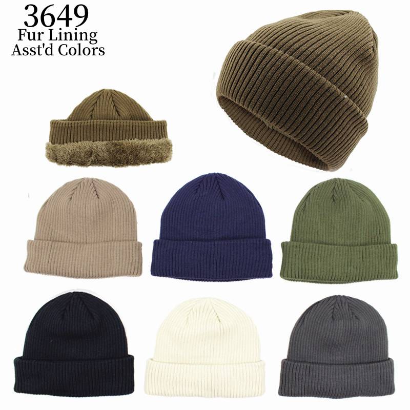 3649 - One Dozen Plain Beanie Hats