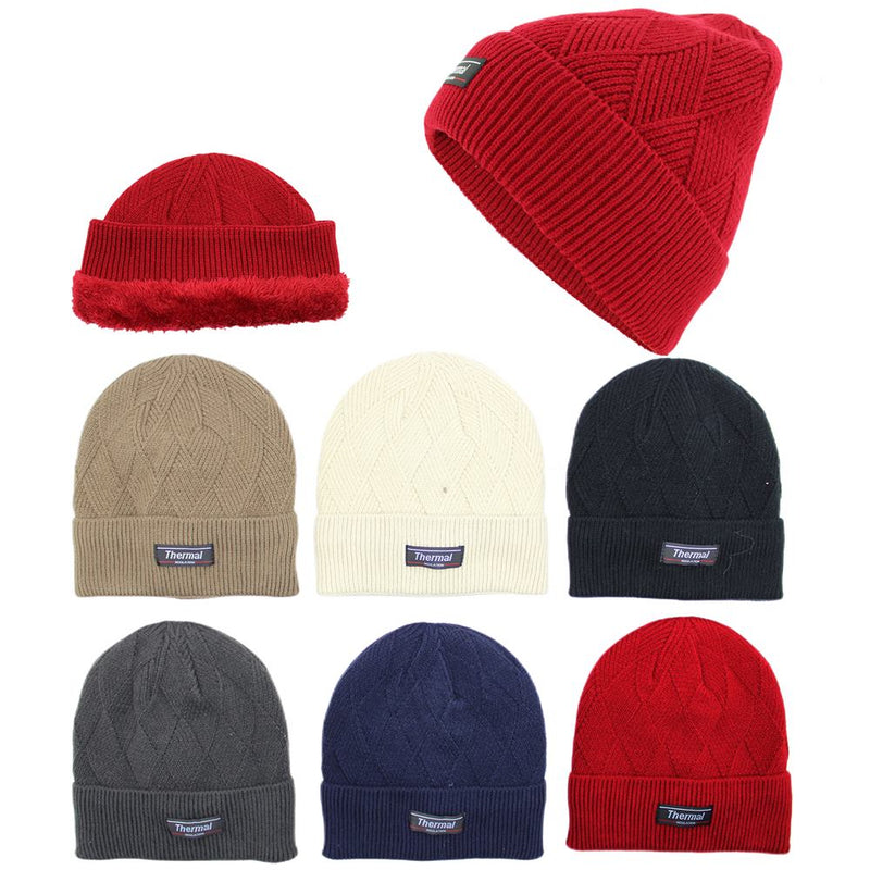 3651 - One Dozen Plain Beanie Hats