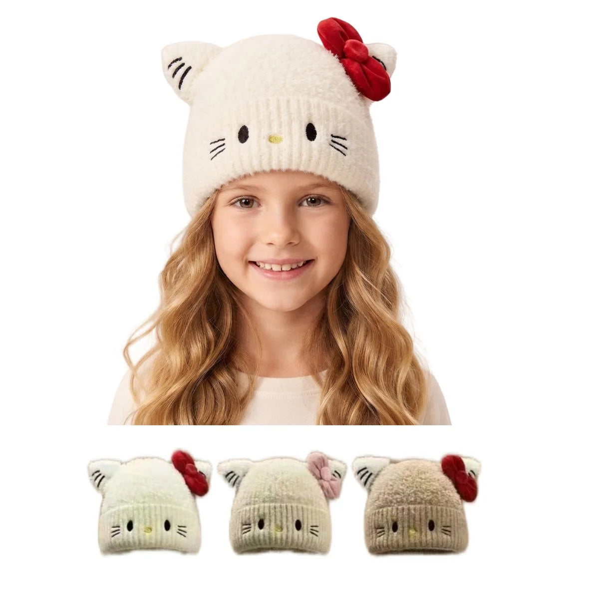 3957KID - One Dozen Kids Soft Warm Beanies Hat w/ Pom