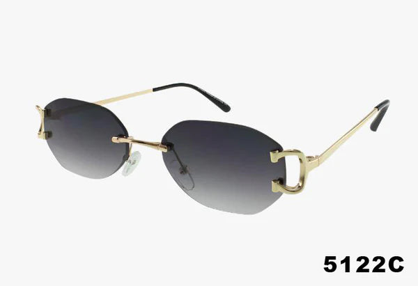 5122C - Wholesale Small Geometric Fashion Rimless Sunglasses