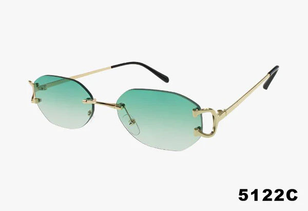 5122C - Wholesale Small Geometric Fashion Rimless Sunglasses