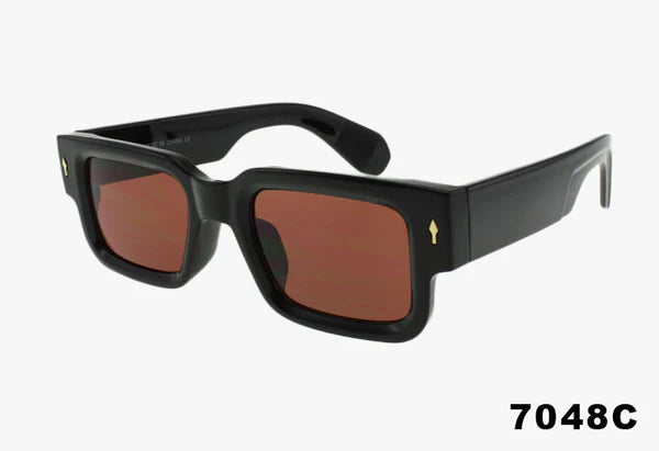7048C - Wholesale Fashion Thick Framed Rectangle Sunglasses