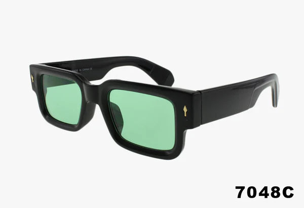 7048C - Wholesale Fashion Thick Framed Rectangle Sunglasses