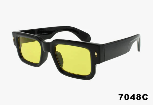 7048C - Wholesale Fashion Thick Framed Rectangle Sunglasses