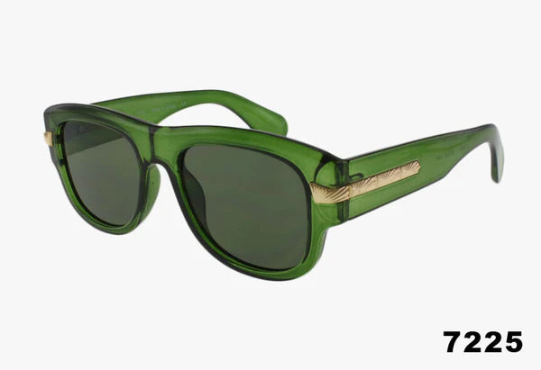 7225 - Wholesale Large Frame Rounded Pilot Style Sunglasses