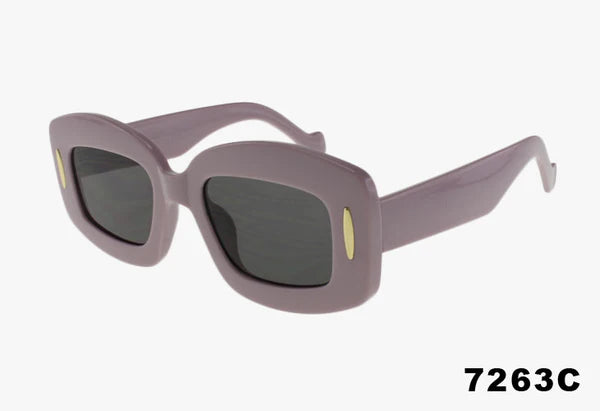 7263C - Wholesale Thick Frame Rounded Butterfly Style Sunglasses
