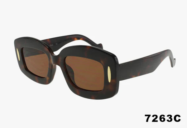 7263C - Wholesale Thick Frame Rounded Butterfly Style Sunglasses