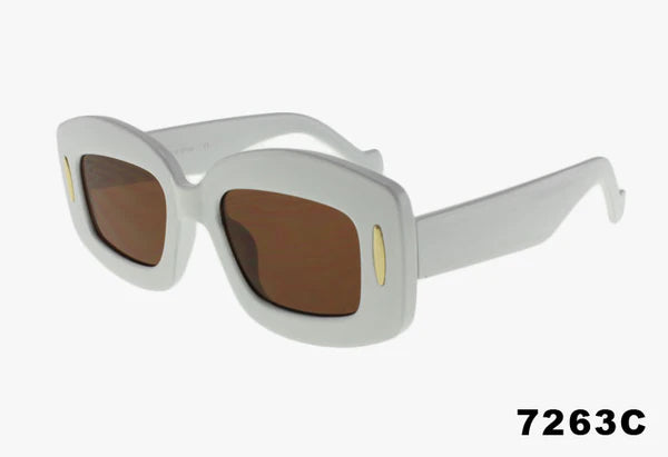 7263C - Wholesale Thick Frame Rounded Butterfly Style Sunglasses
