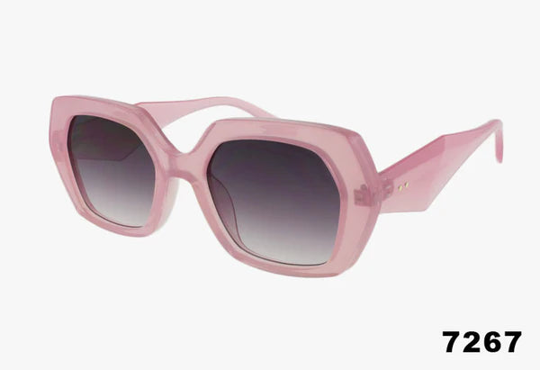 7267 - Wholesale Medium Hexagon Shaped Fashion Sunglasses