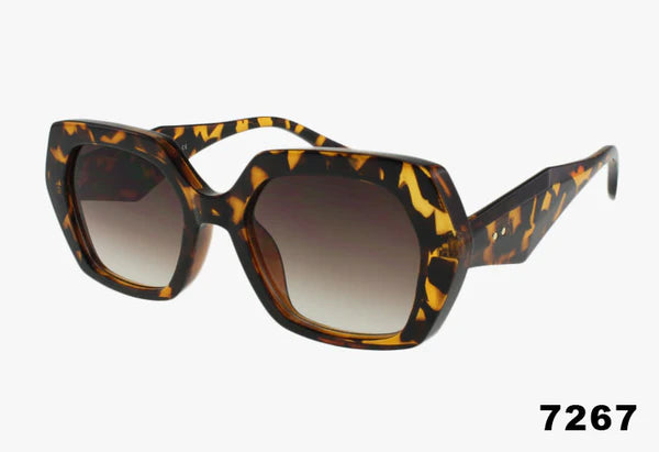 7267 - Wholesale Medium Hexagon Shaped Fashion Sunglasses