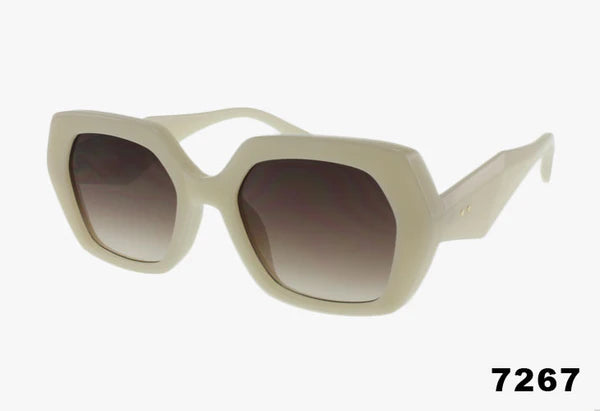 7267 - Wholesale Medium Hexagon Shaped Fashion Sunglasses