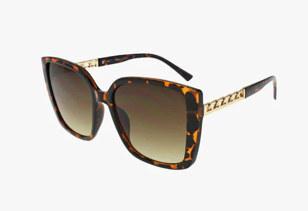 9993 - Wholesale Fashion Square Sunglasses With Metal Chain Temple