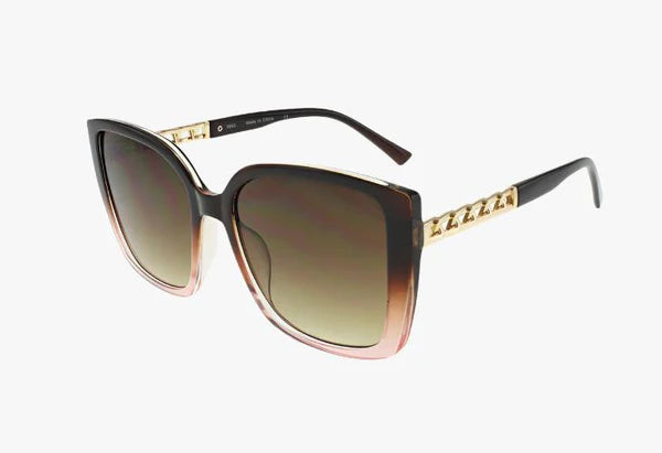 9993 - Wholesale Fashion Square Sunglasses With Metal Chain Temple