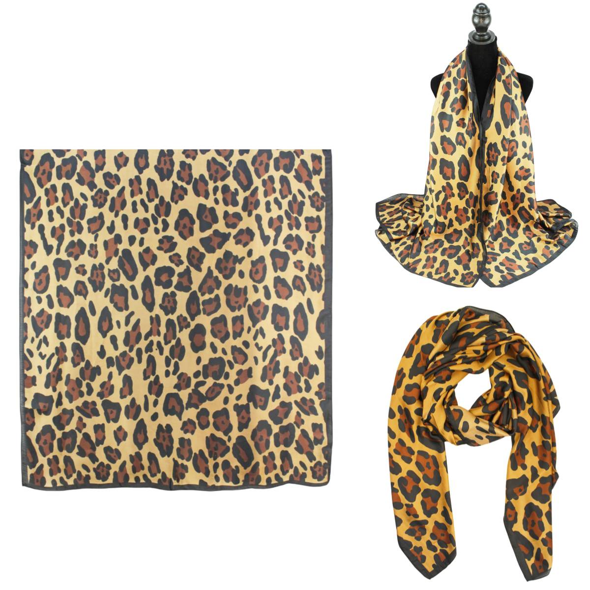 F11-27 - One Dozen Oblong Silky Satin Scarf Shawl