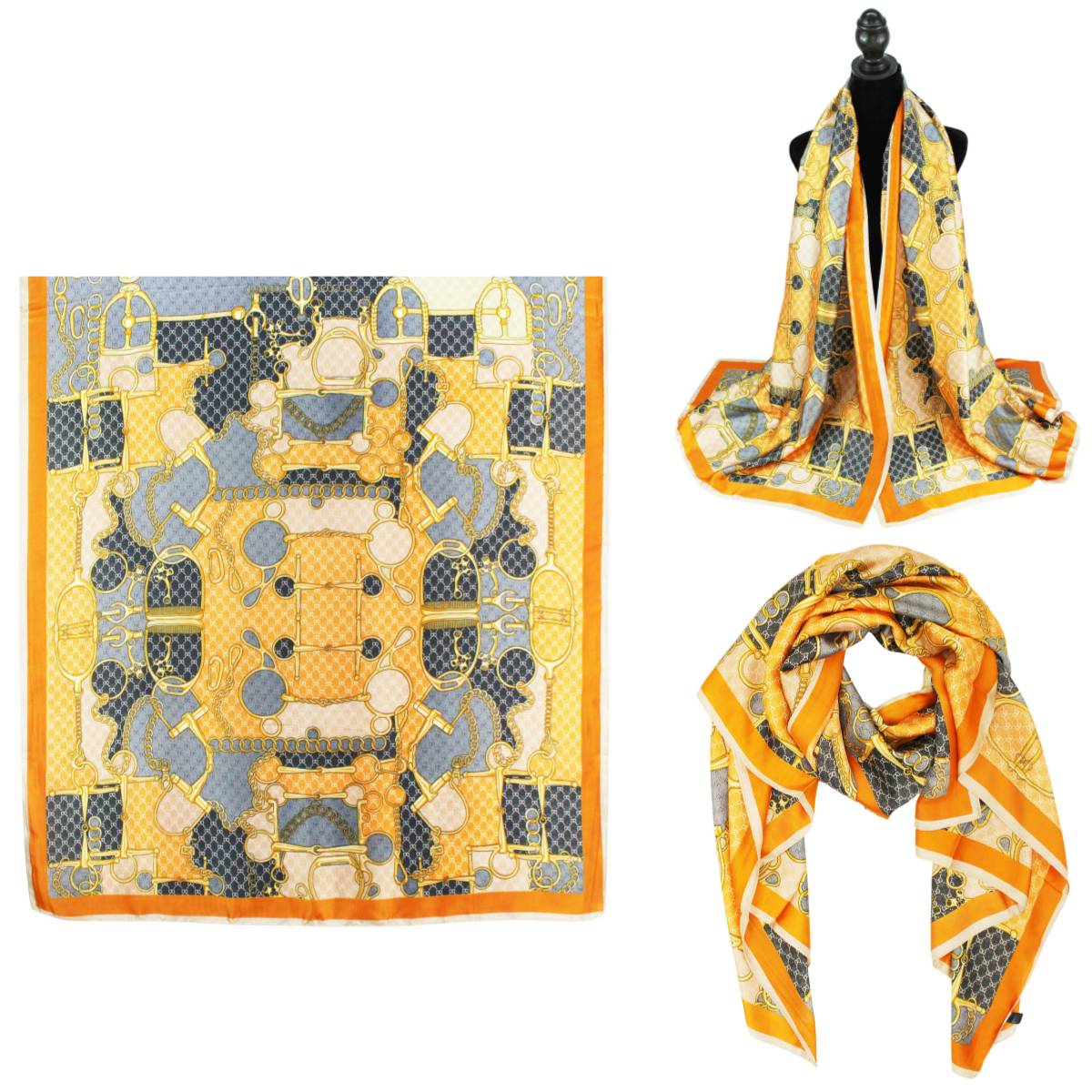 F11-28 - One Dozen Oblong Silky Satin Scarf Shawl
