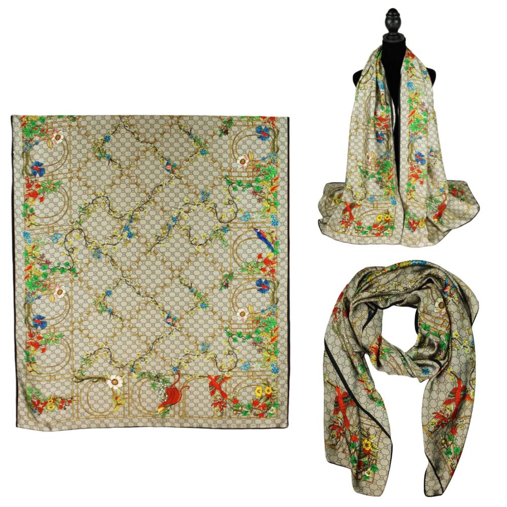 F11-59 - One Dozen Oblong Silky Satin Scarf Shawl