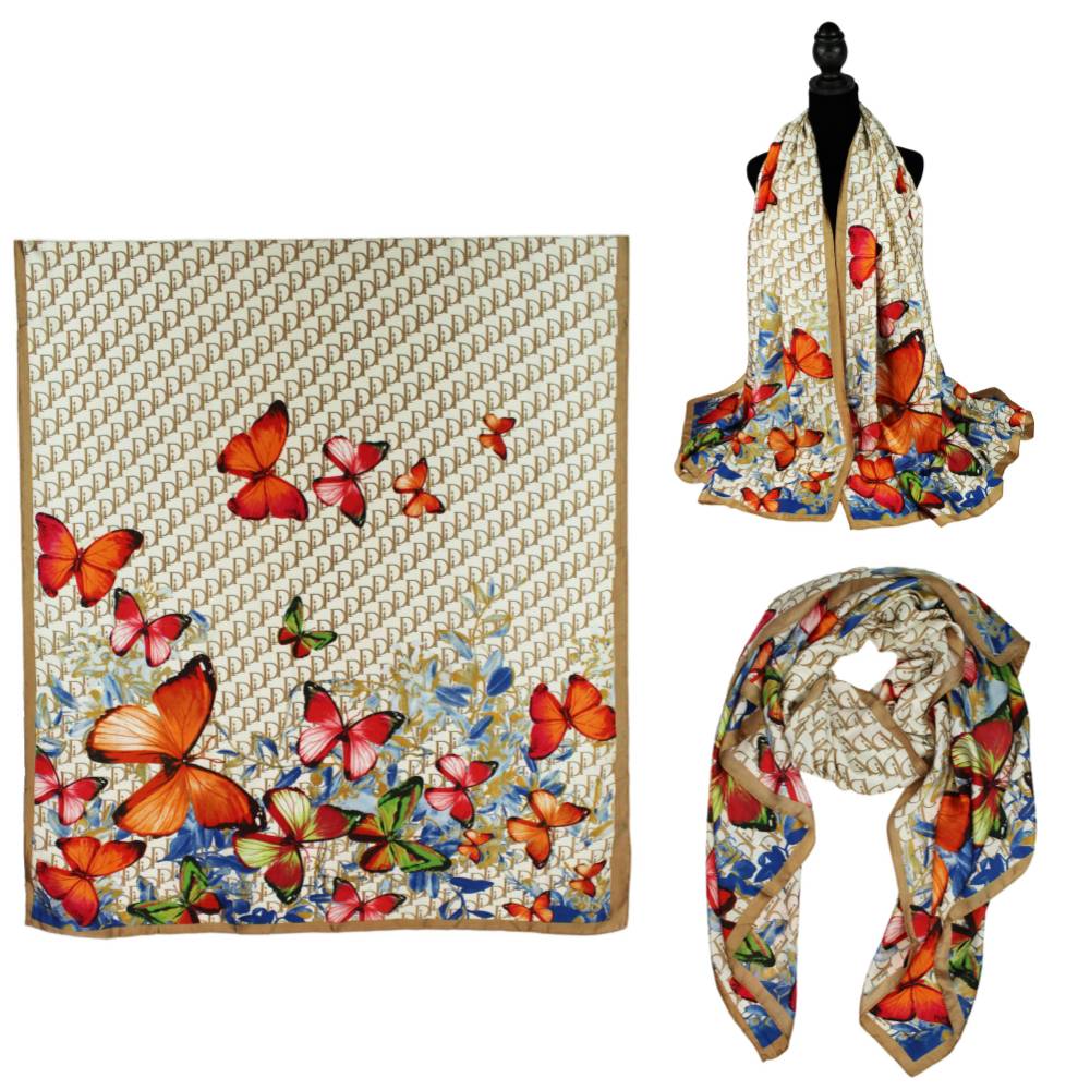 F11-62 - One Dozen Oblong Silky Satin Scarf Shawl
