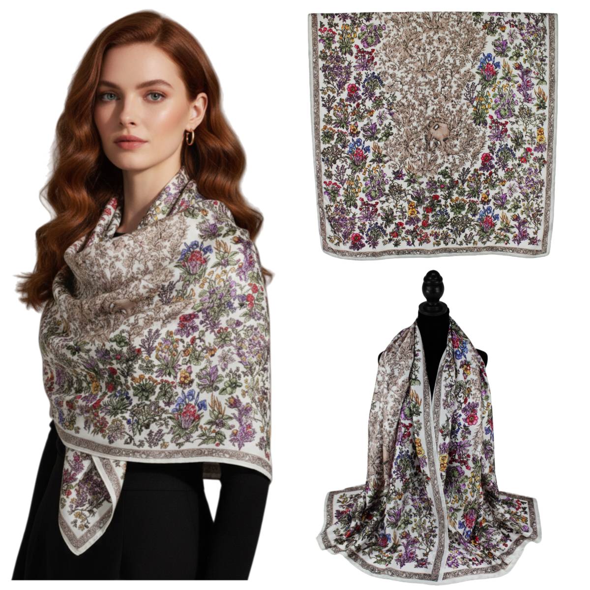 F11-81 - One Dozen Oblong Silky Satin Scarf Shawl