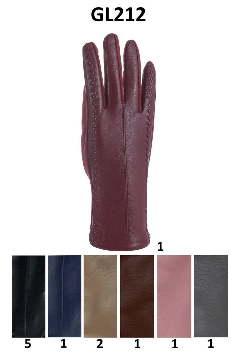 GL212 - One Dozen Faux Leather Ladies Glove