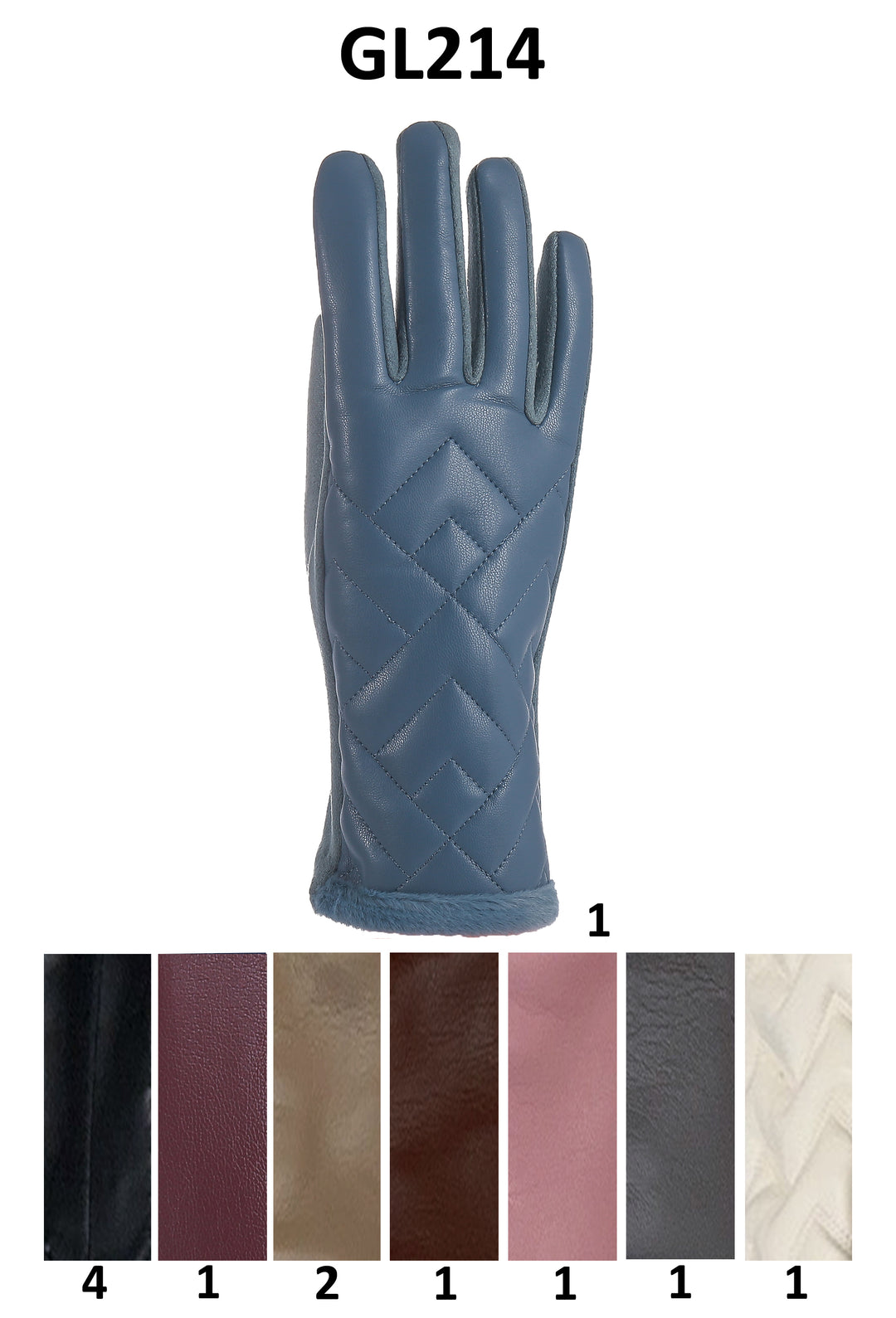 GL214 - One Dozen Faux Leather Ladies Glove