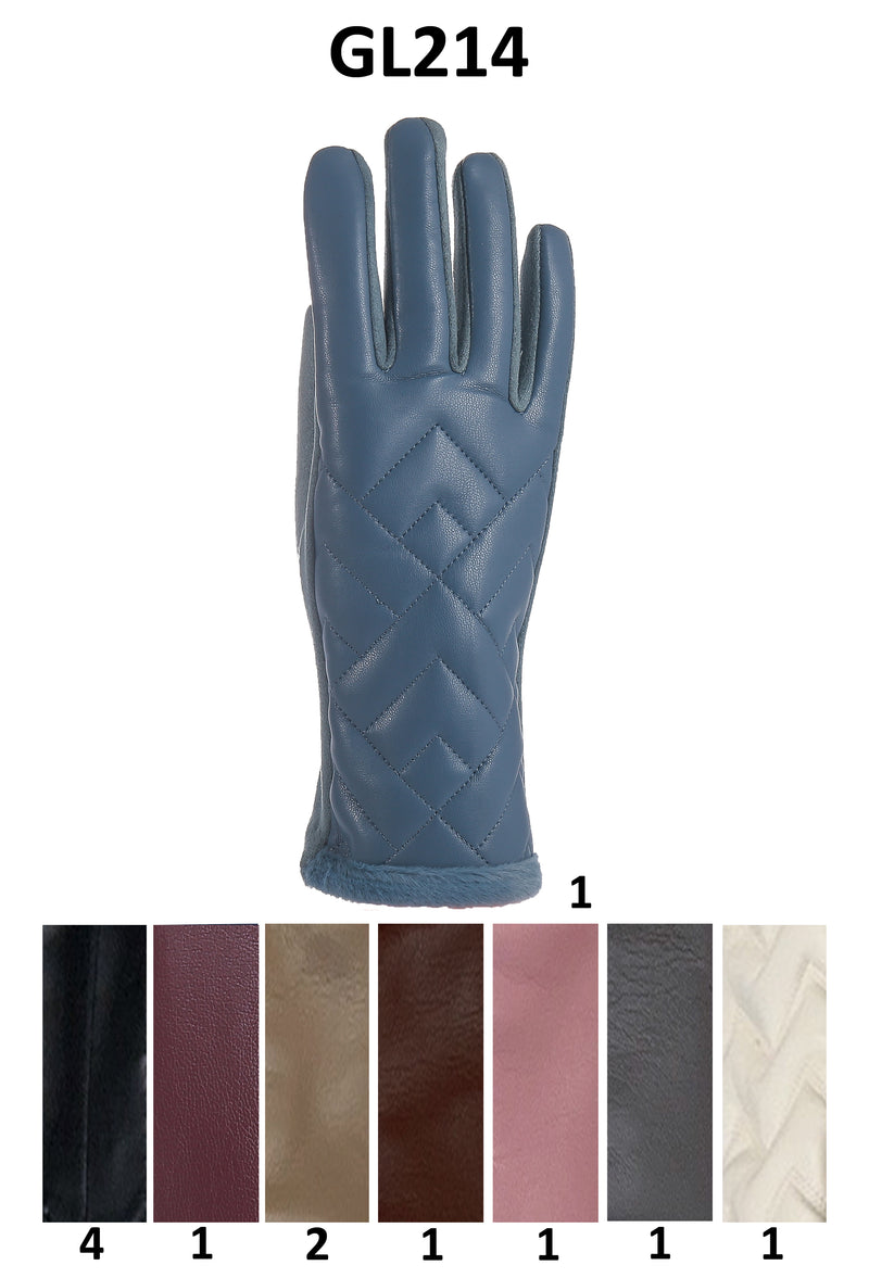 GL214 - One Dozen Faux Leather Ladies Glove