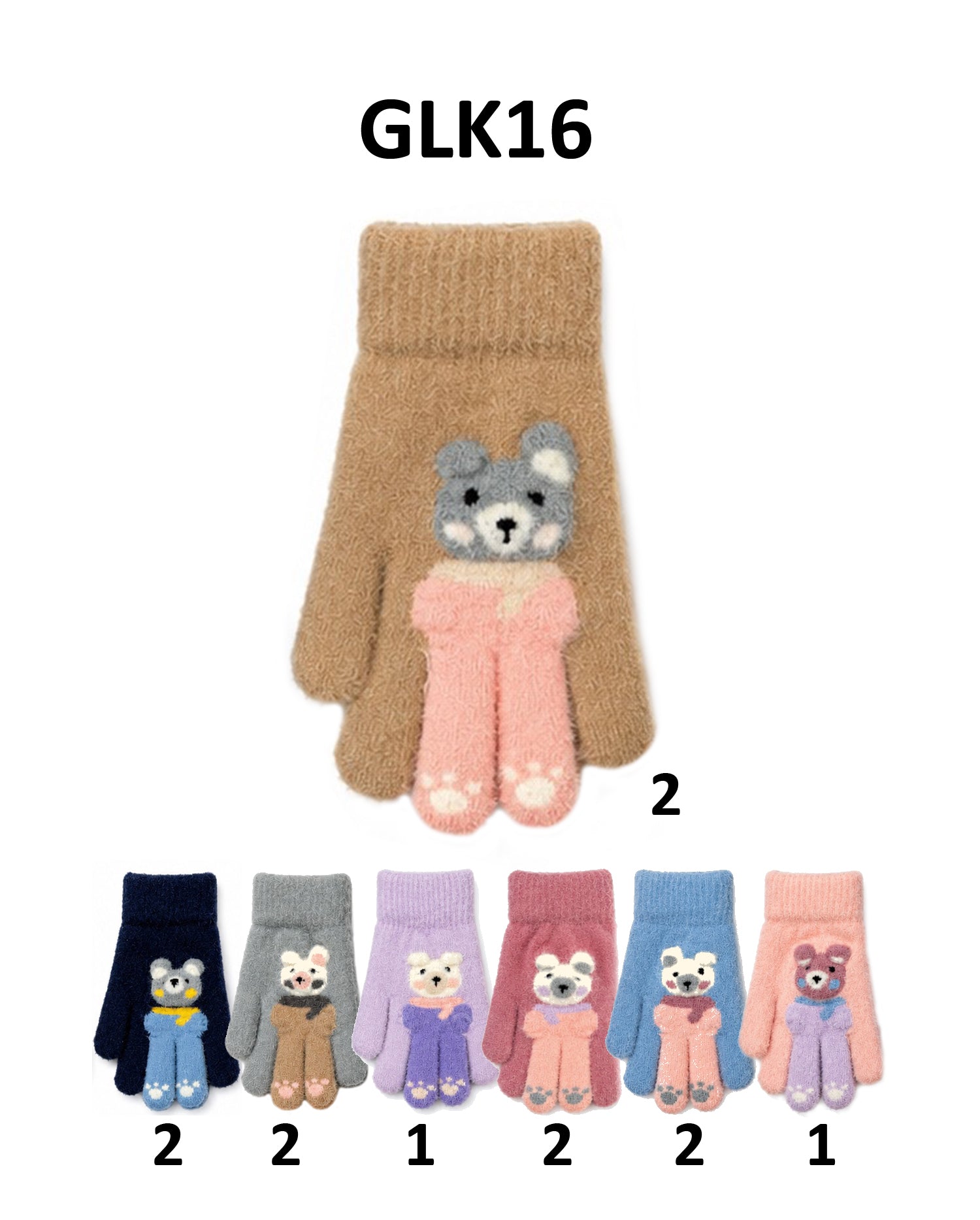 GLK16 - One Dozen Kids Mitten Gloves