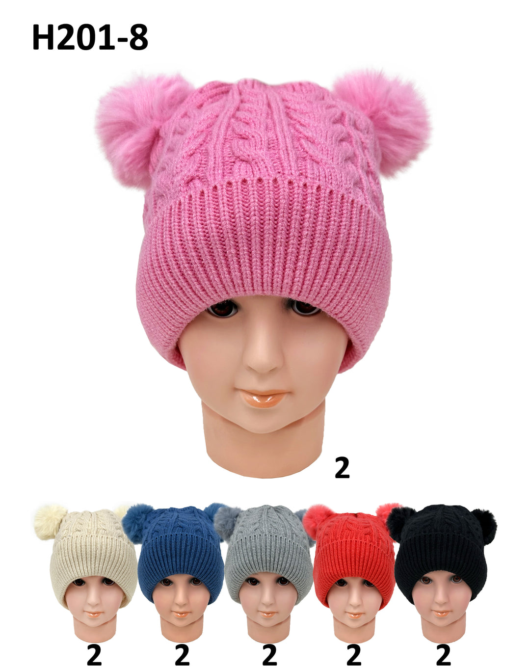 H200-8 - One Dozen Kids Soft Warm Beanies Hat