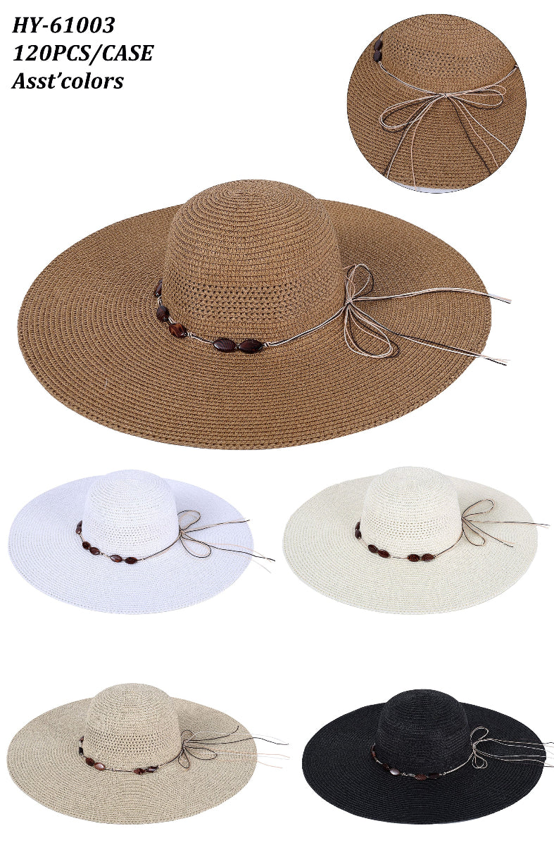 HY61003 - One Dozen Straw Floppy Sun Hats