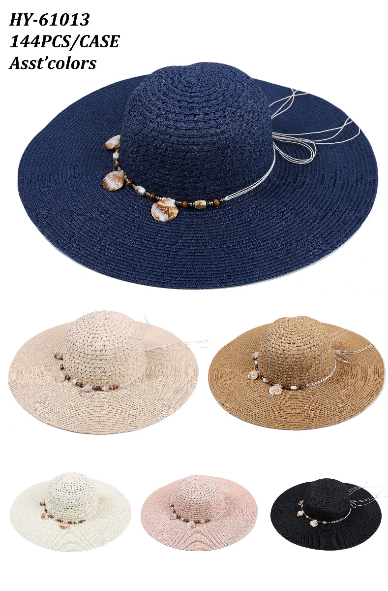HY61013 - One Dozen Straw Floppy Sun Hats