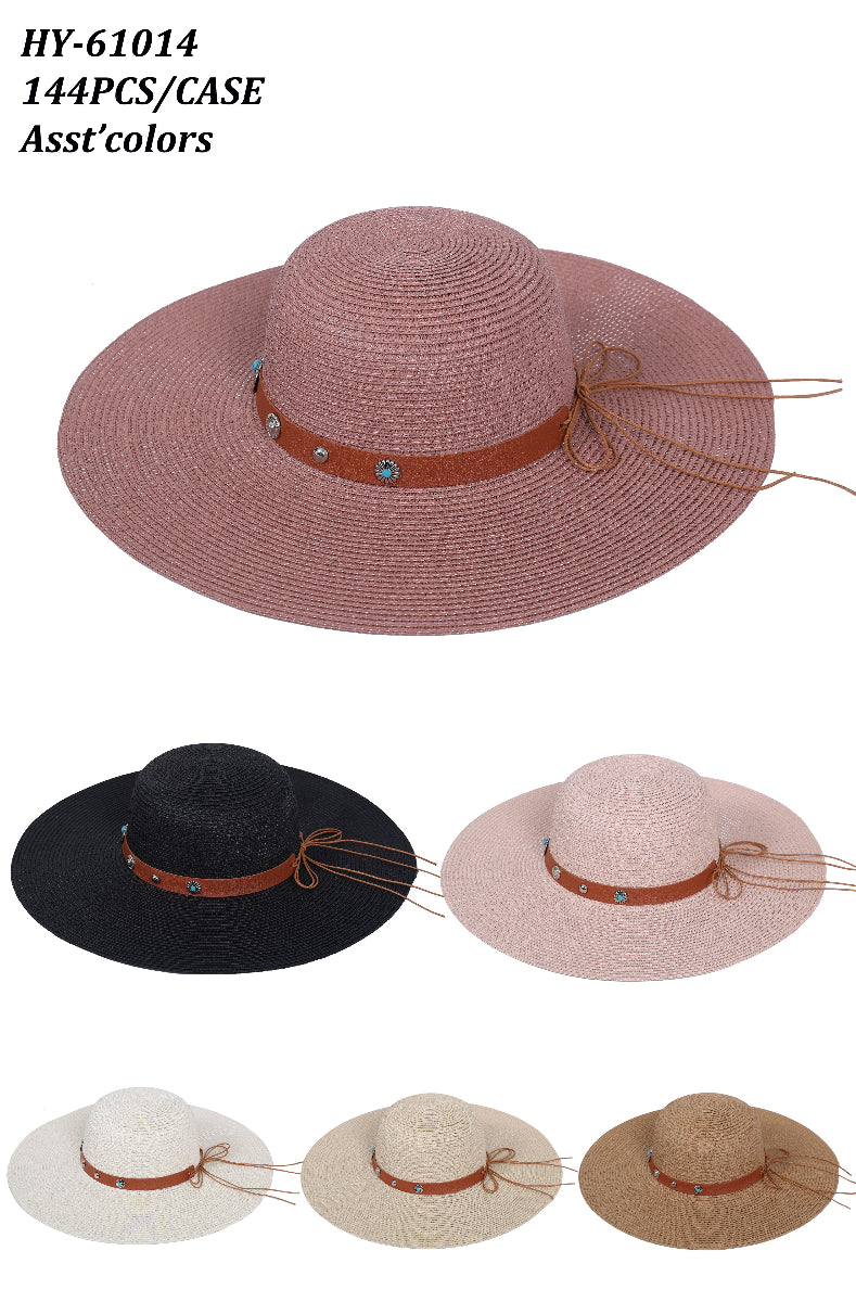 HY61014 - One Dozen Straw Floppy Sun Hats