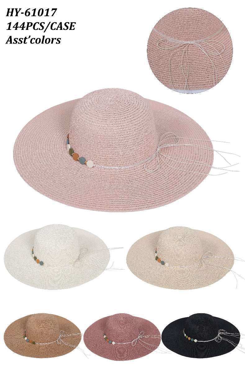 HY61017 - One Dozen Straw Floppy Sun Hats