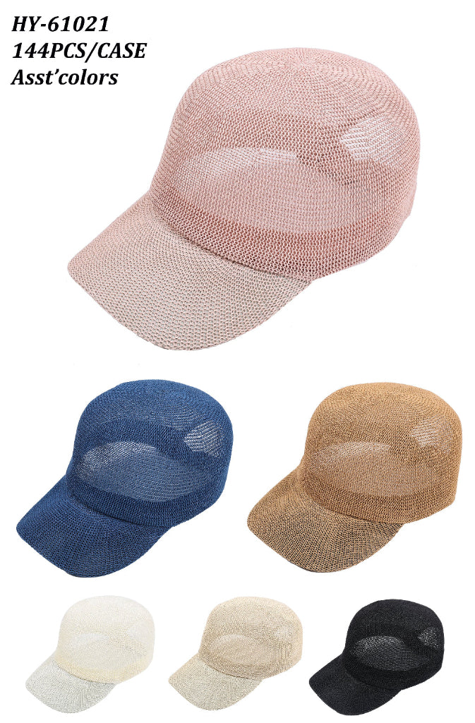 HY61021 - One Dozen Straw Sun Baseball Cap