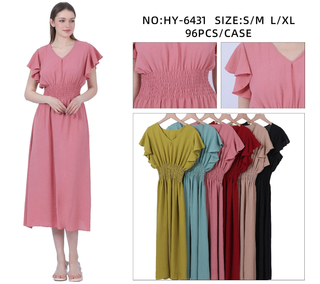 HY6431 - One Dozen Long Dress Mix Colors & Mix Sizes