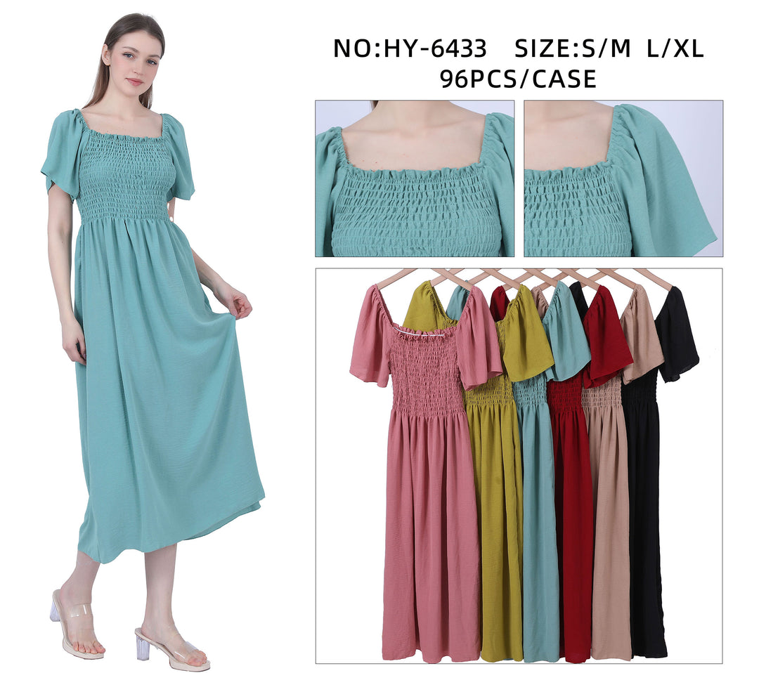 HY6433 - One Dozen Long Dress Mix Colors &amp; Mix Sizes