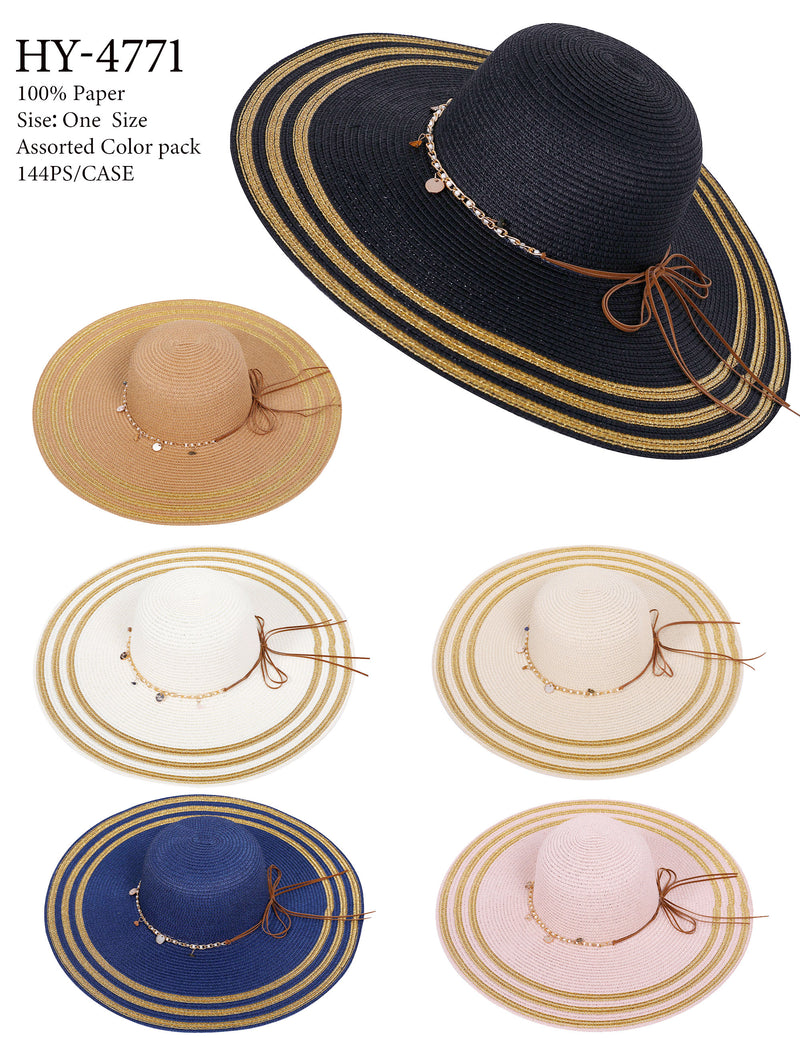 HY4771 - One Dozen straw floppy Hats